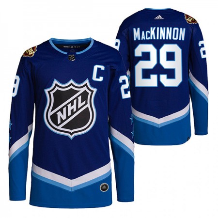 Colorado Avalanche Nathan MacKinnon 29 2022 NHL All-Star Blauw Authentic Shirt - Mannen